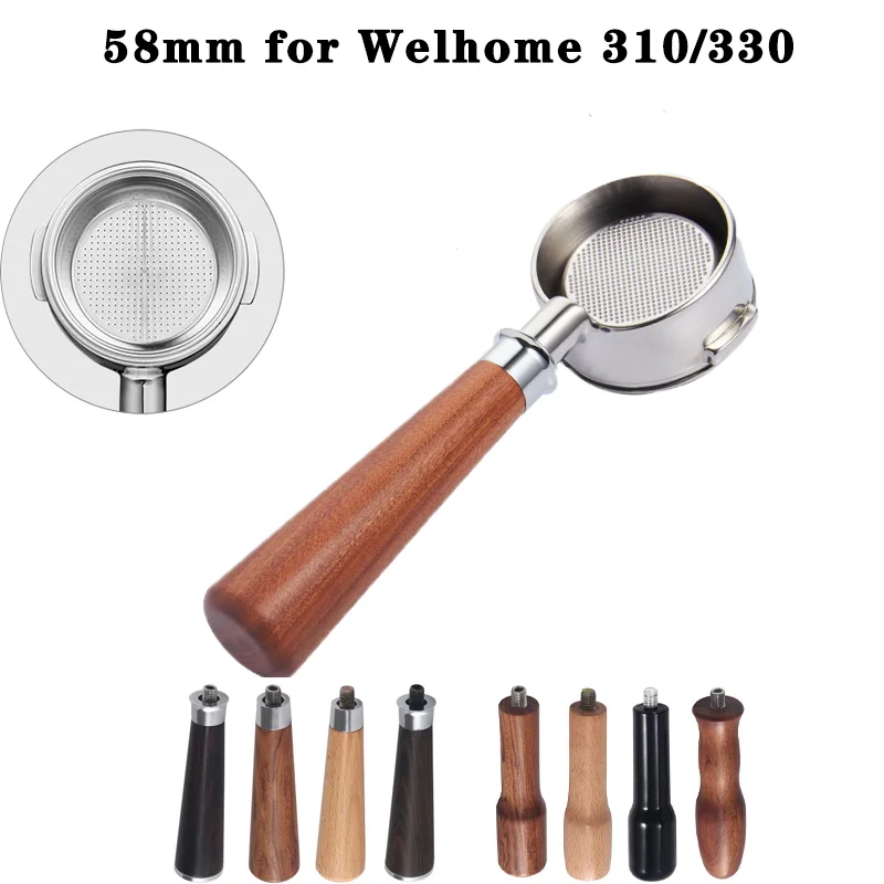 Портативный садовый фильтр 58 мм для кофемашины Welhome 310/330, ручной фильтр из нержавеющей стали для эспрессо, аксессуары для бариста