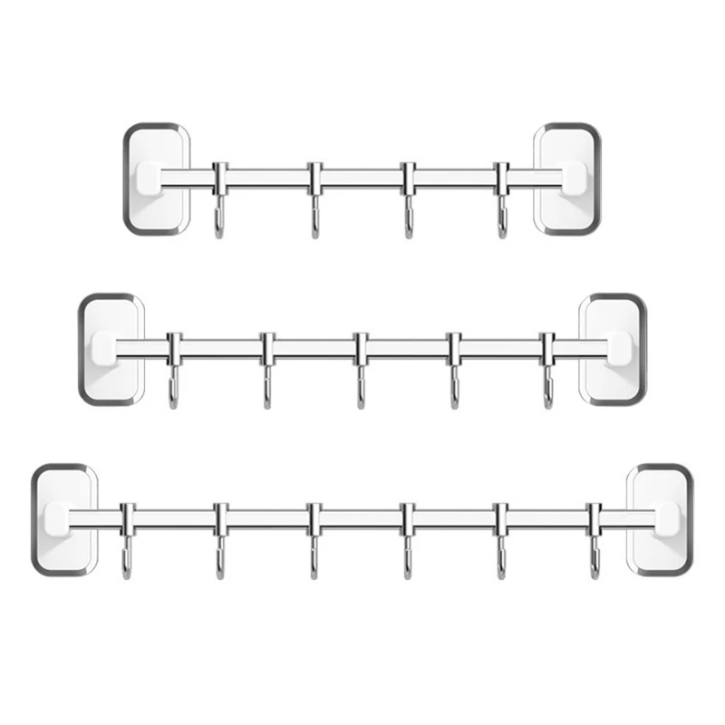 

Utensil Holder No Drilling Wall Mounted Adhesive Wall Hooks Rack for Kitchen M89B
