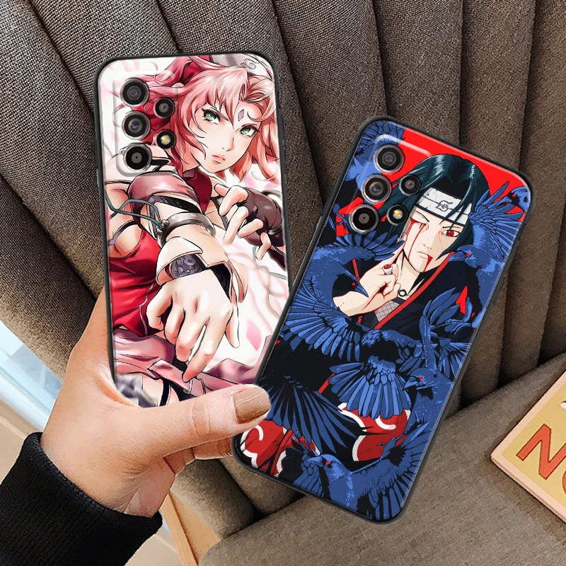 

NARUTO Anime For Samsung A52 A72 4G 5G Phone Case Funda Silicone Cover Liquid Silicon Coque Black