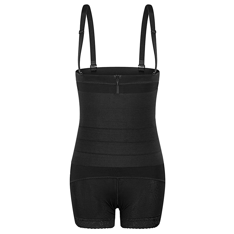 Women Flat Belly Sheathing Bodysuit Detachable Belt + Zip Shaper Waist Trainer Body Shaper Tummy Belts Slim Colombianas