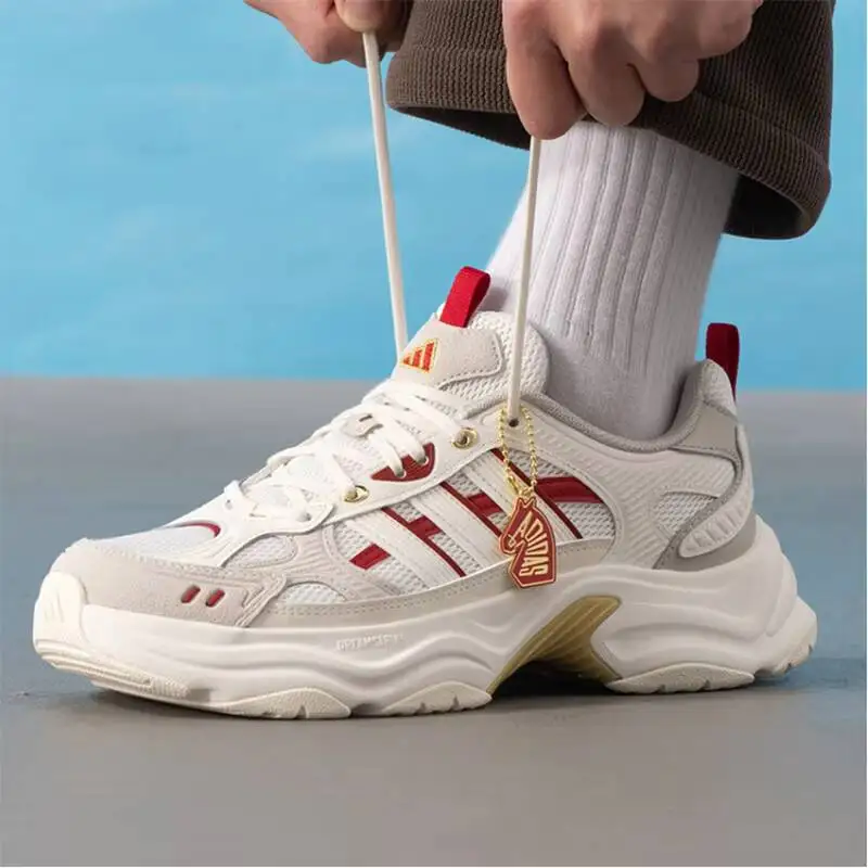Фото Популярные кроссовки Adidas Cream Red Mesh Chunky Dad Shoes Dreamstrike с амортизирующей платформой, повседневные кроссовки для женщин и мужчин KI1846 №3