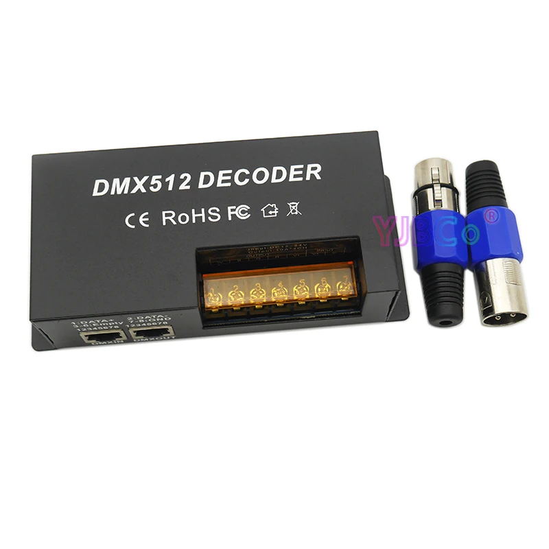 DC 12V 24V RGBW DMX 512 Decoder LED Strip Light Controller DMX to PWM RGBW stage lamp lights 4CH*10A DMX512 decoder dimmer