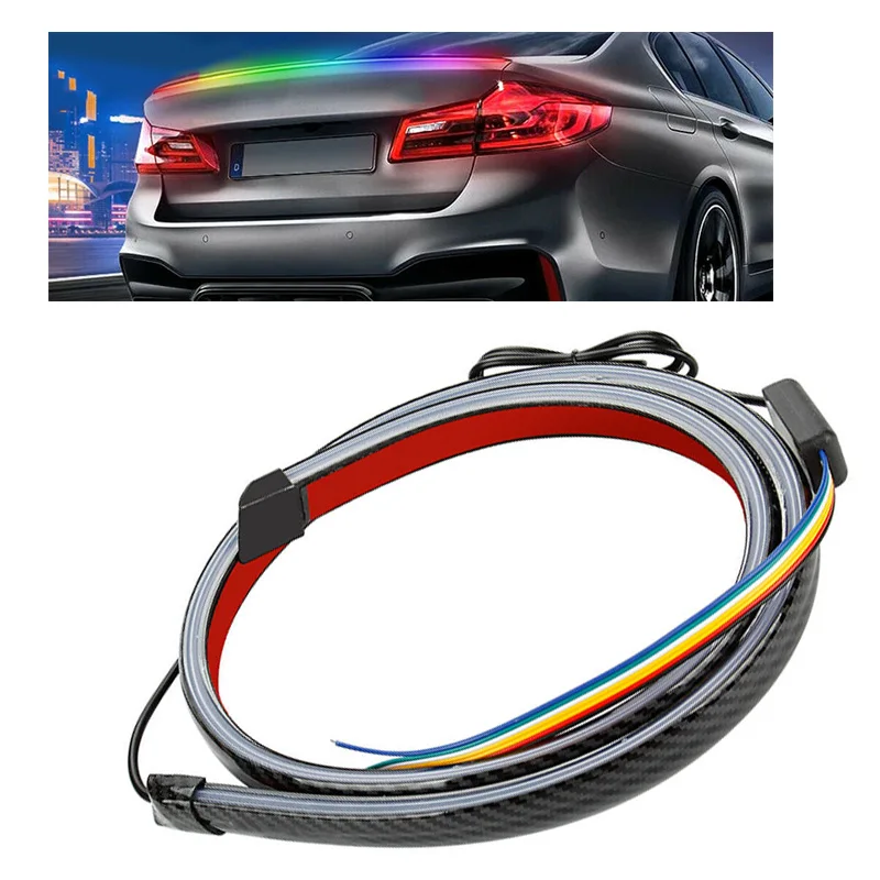 

Черная светодиодсветодиодный лента из углеродного волокна для заднего стоп-сигнала, 49 дюймов