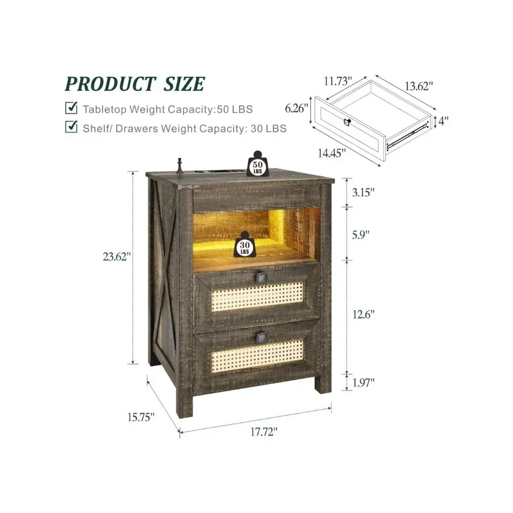 Набор прикроватных тумбочек 2 с ящиком для пистолета прикроватная тумбочка