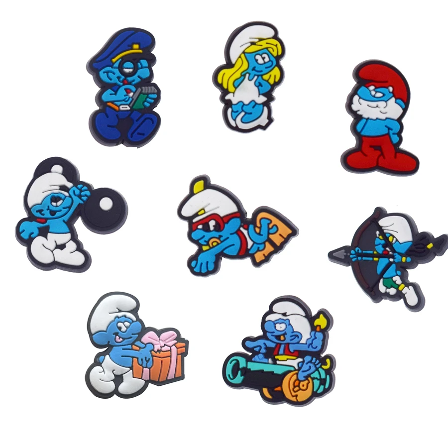 

8pcs/Set Cartoon Croc Charms Shoe Buckle Accessories PVC Shoe Decorations Pins Fit Croc Jibz Party Kids Gifts Wholesale