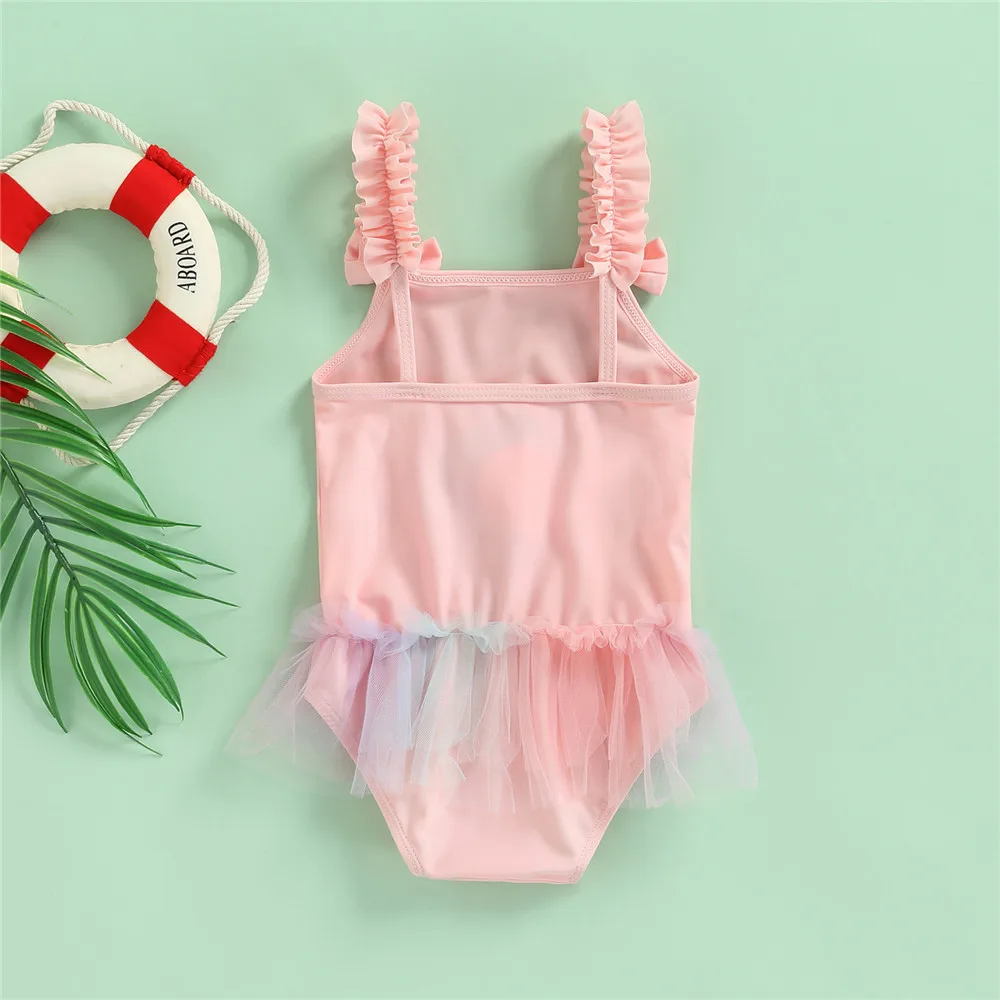 Милый купальник для маленьких девочек с рисунком мороженого летний Повседневный