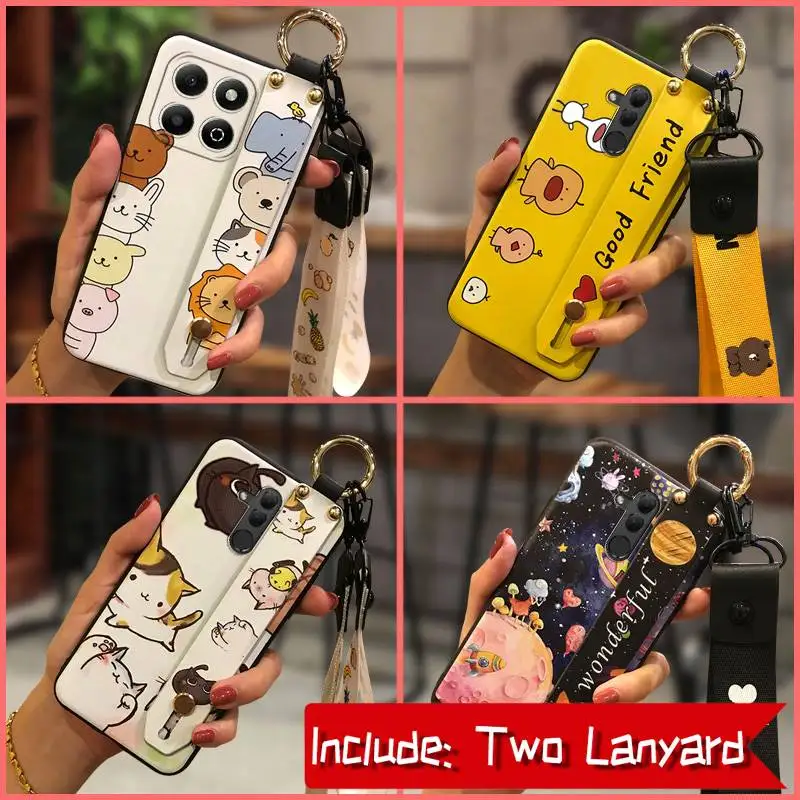 Модный дизайн противоударный телефон для Honor X6b ремешок на запястье чехол