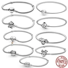 Браслет из серебра 925 пробы с застежкой в виде мыши и сердца