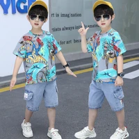 kids tracksuit for boys clothing set new 2021 summer fashion boys clothes sport suit 2pcs outfit teens children clothing 12 year