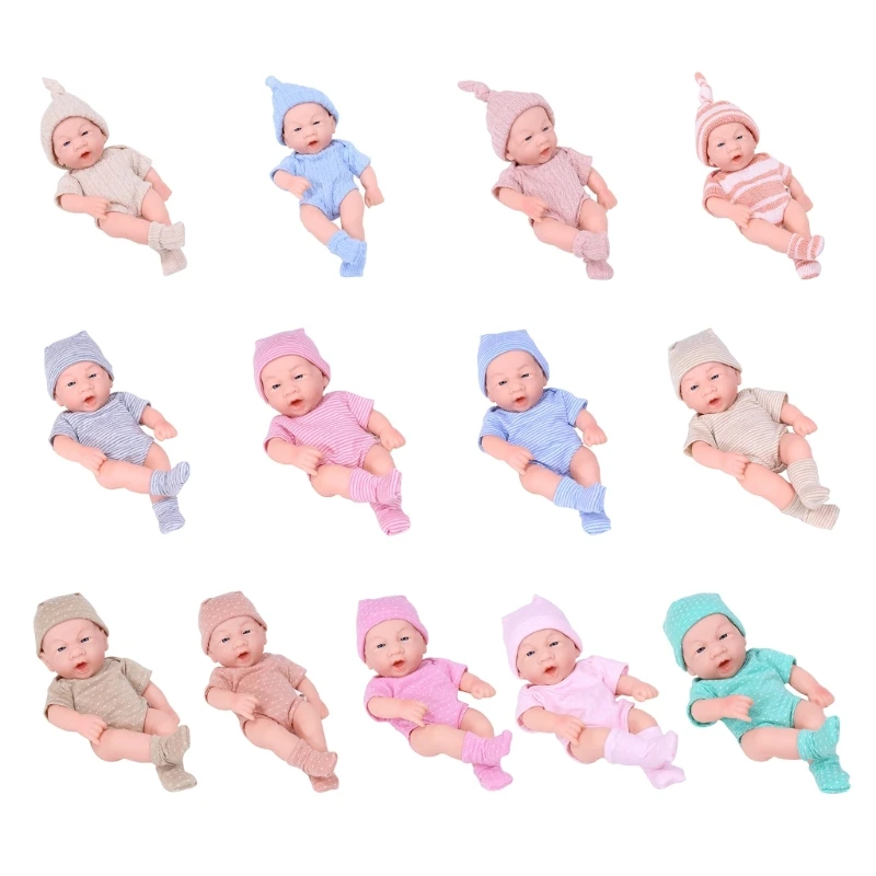 

7.87 Inches Reborns Popular Cute Girl in Knitted Sweater Hat Handmade DropShipping