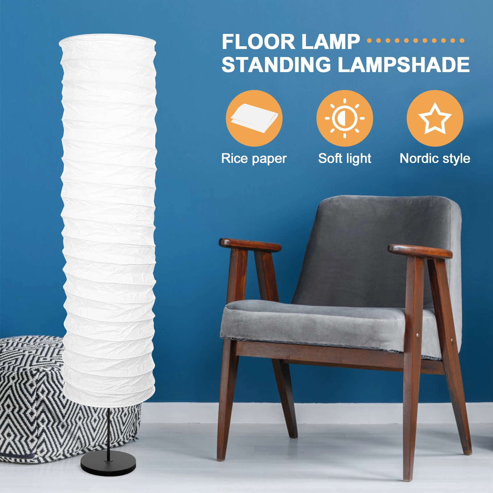 

Paper Floor Lamp Shade Standing Lampshade Home Living Room Bedroom Light Accessory for IKEA floor lamp replacement lampshade