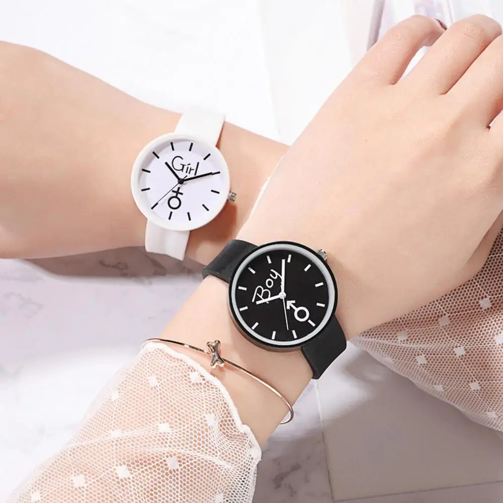 

Fashion Boy Girl Round Dial Silicone Band No Number Analog Quartz Jelly Watch Band No Number Analog Quartz Jelly Watch Band