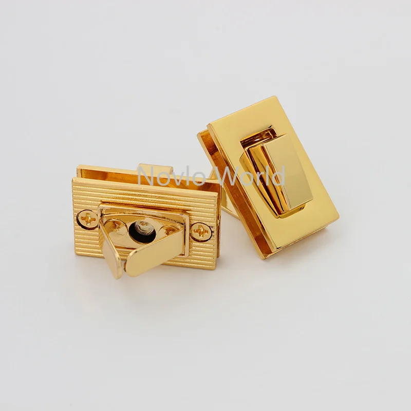 10-30 pieces 3 colors 27X17mm Rectangle Twist Turn Lock Shoulder Bag Hardware Accessories DIY Women Purses