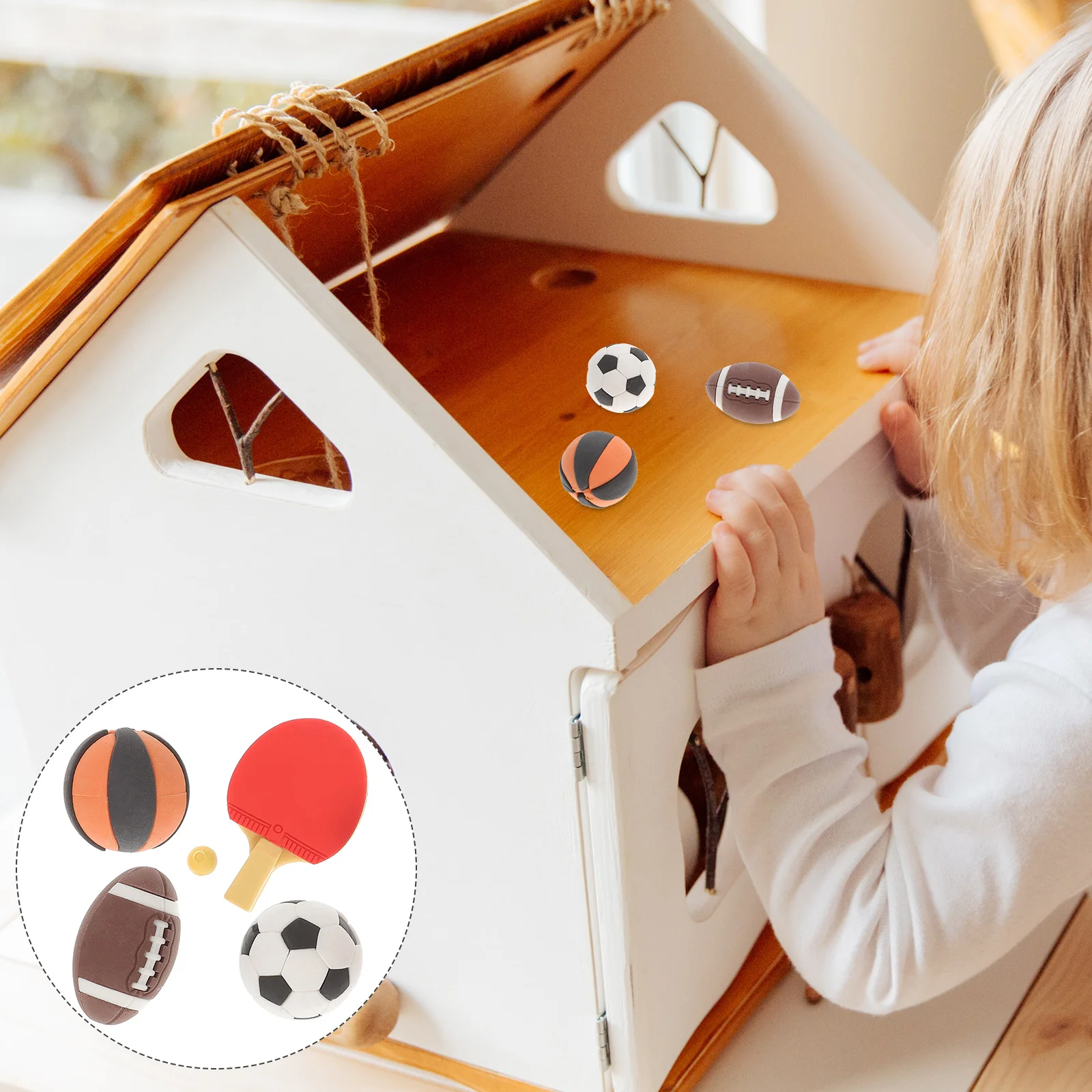 

Minibasketball Sportsmodel Miniature Footballkids House Rubber Tennistoy Stress Favors Table Party Decor Goods Sporting Rugby