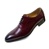 new high quality genuine leather men brogues shoes lace up bullock business dress men oxfords shoes male formal shoes