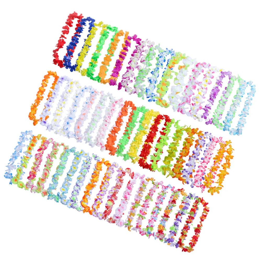 

Party Decorations Necklace Hawaiian Hawaii Garland Luau Tropical Accessories Tourist Bulk Beach Theme Flower Leis Flowers