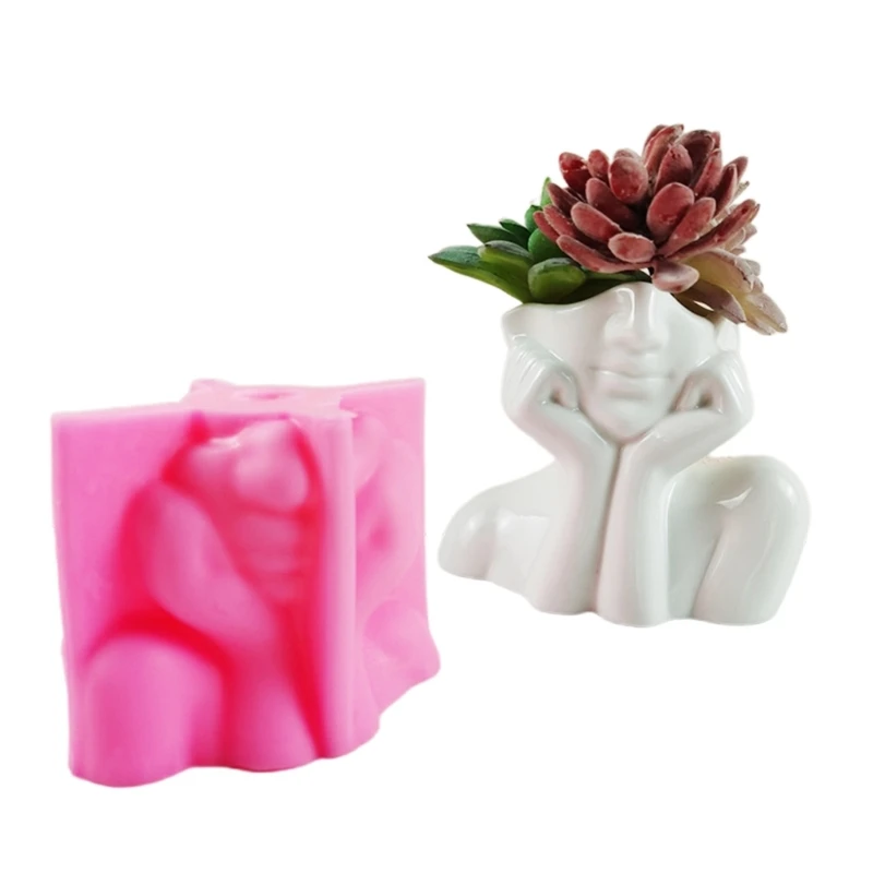 

M2EA Makeup Brush Holder Organizer Mold Flower Planter Pot Molds,Flower Pot Mold