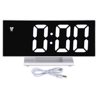 digital alarm clock led mirror screen usb charging automatic dimming electronic clock for bedroom office
