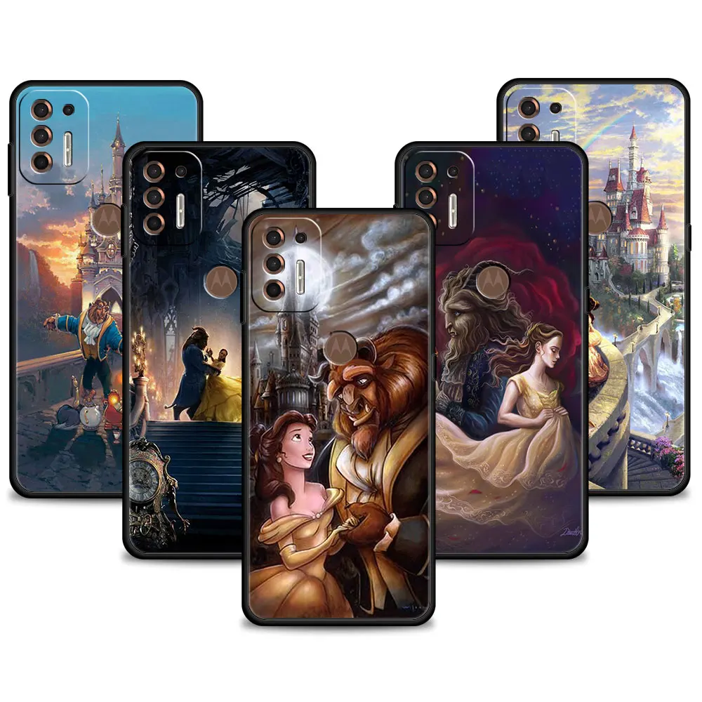 

For Motorola G Stylus 2022 G30 G8 Power Lite One Fusion Plus G31 E6s G50 G60 G9 Play Disney Beauty and the beast Celular Coque