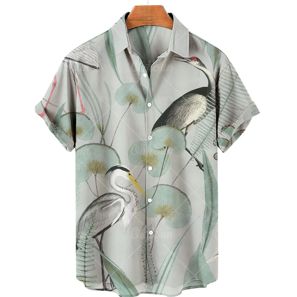 

Animal Print Summer Fashion Men's Hawaiian Shirt Short Sleeve Buttons Coconut Tree Print Casual Beach Aloha Shirt Plus Size 5XL