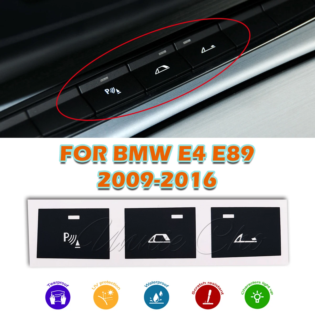 

Для BMW Z4 E89, наклейки на кнопки, украшения для салона автомобиля, аксессуары 2009-2016, крепежный верхний кабриолет, парковочный радар, переключатель