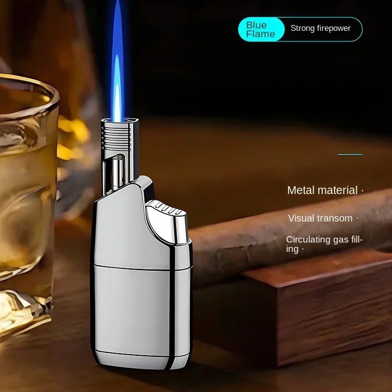 Ветрозащитная сигаретная Зажигалка Jet фонарь прозрачная видимая заправляемая