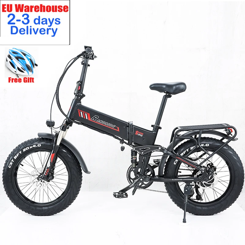 Randride YX20 20inch Electric Bike 1000W 48V 17Ah E-bike Man 4.0 Fat Tire Folding Electric Bicycle Adult for Cycling