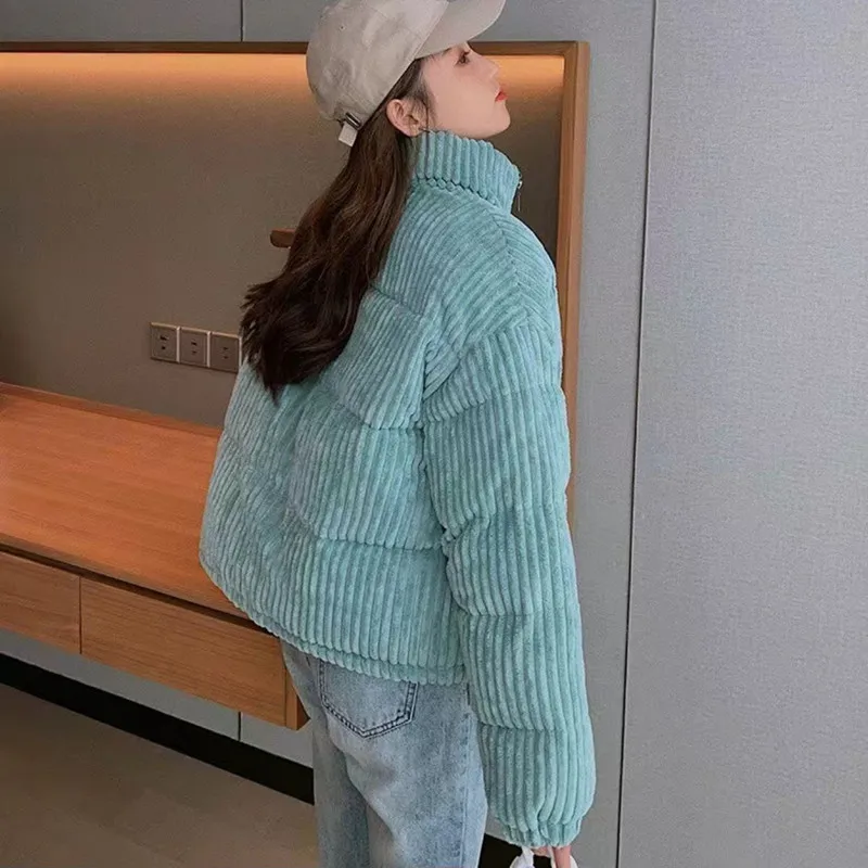 Winter Jacket Parka Women Corduroy Coat Overcoat Student Teen Girls Cotton-padded Jacket Female Casual Outerwear Women Clothing