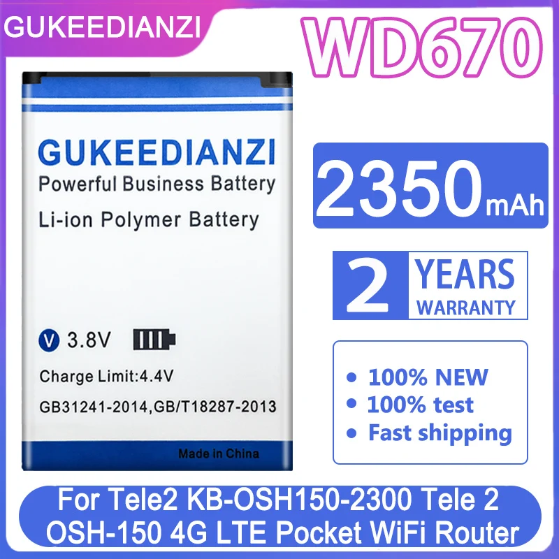 

GUKEEDIANZI 2350mAh Battery For Tele2 KB-OSH150-2300 Tele 2 OSH-150 4G LTE Pocket Router High Quality With Tracking Number