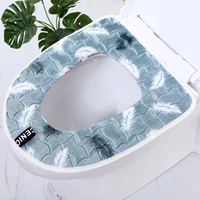 2022 new thickened home toilet seat cushions sitting plush toilet seat winter plush stick pull chain horse bucket circle