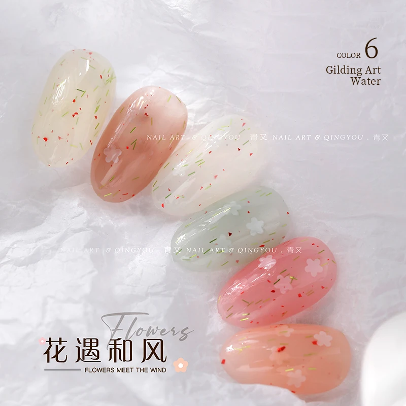 

Nail Polish Flowers Petal Translucent Soft Semi Permanent Varnish Hybird UV Acry Japanese Wind Nail Art Soak Off Gel