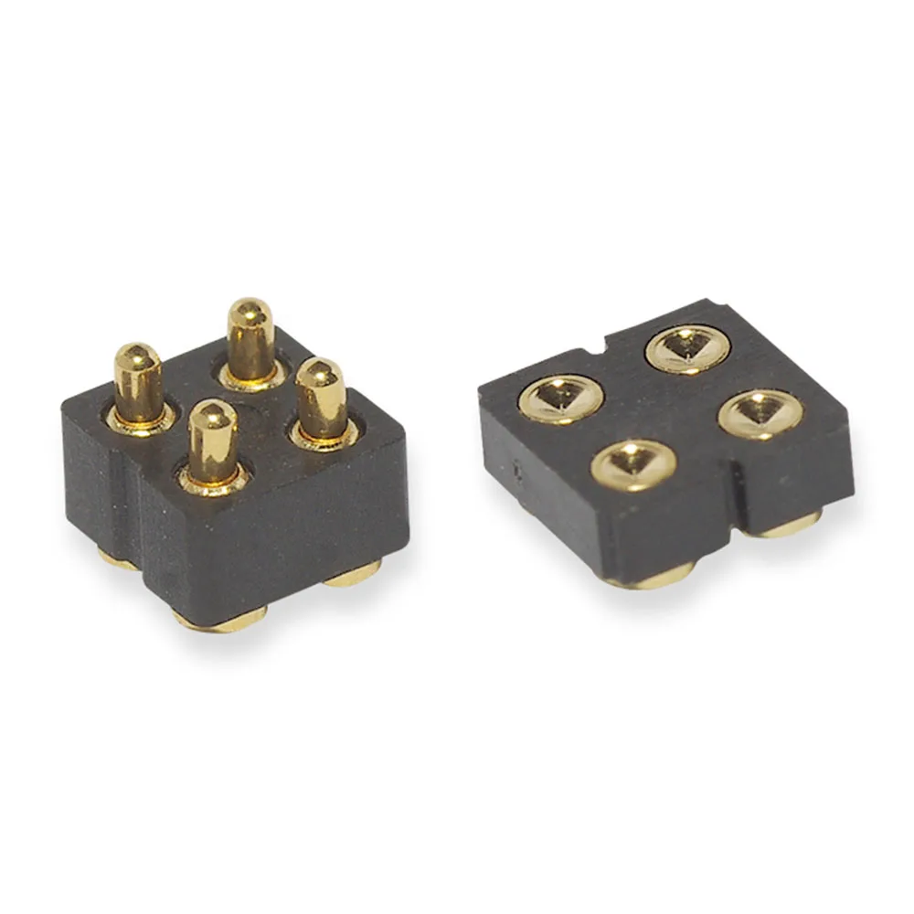 4P 6P Male Female spring loaded pogo pin connector 4 6 pin dual row surface mount SMT DIP Pitch: 2.54mm images - 6