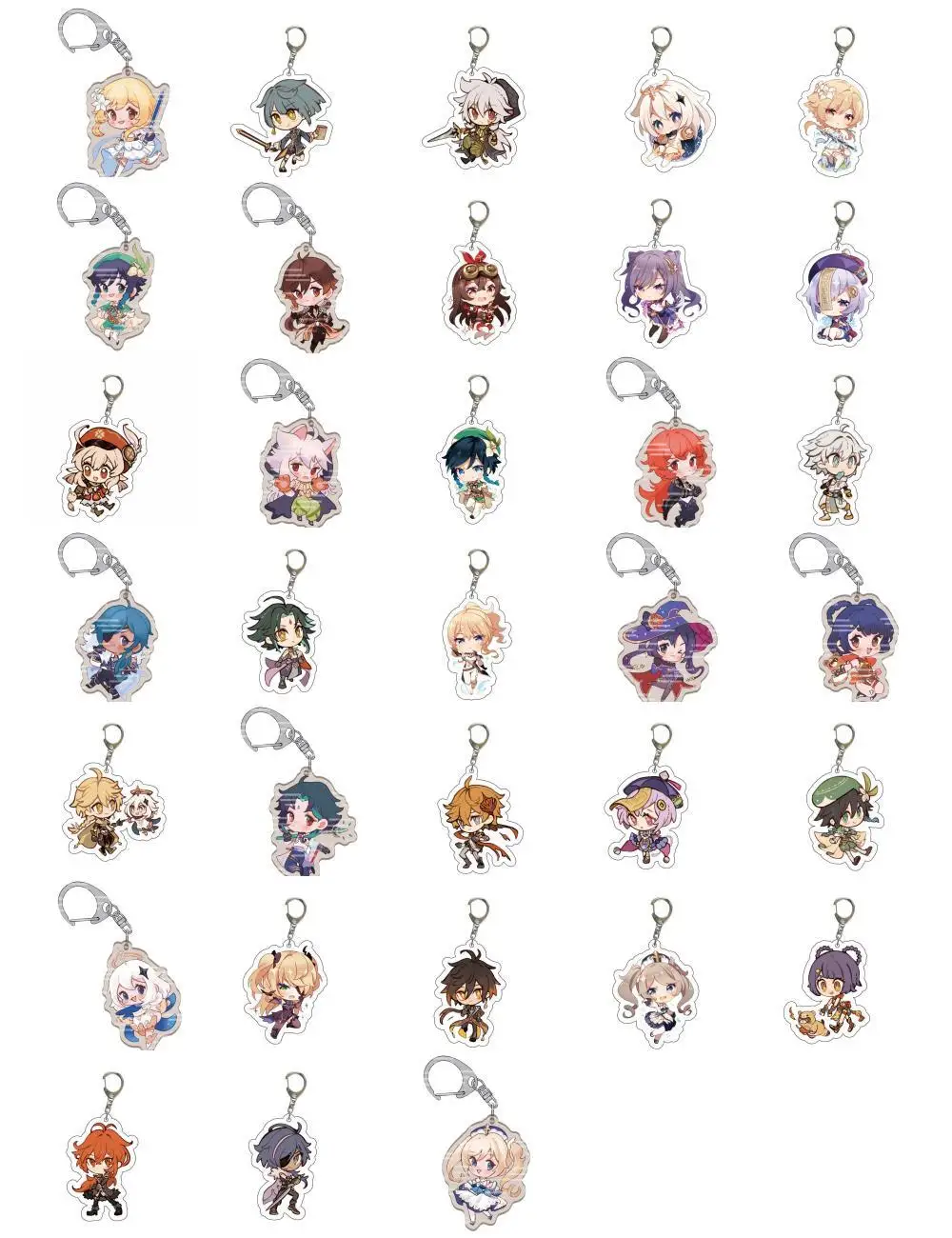 

33 шт./партия, двусторонний акриловый брелок для ключей