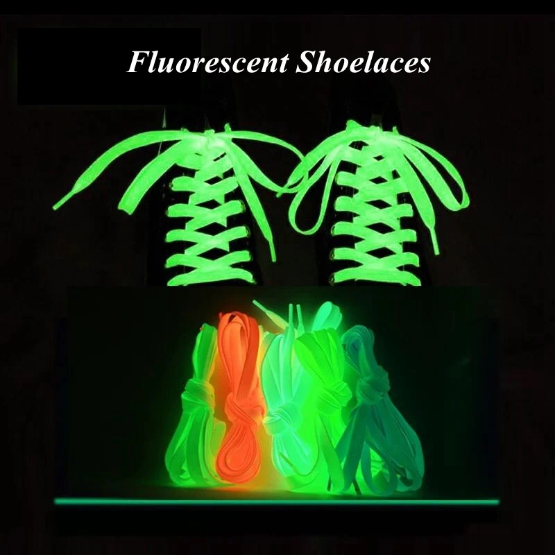 

1 Pair Luminous Shoelaces Flat Sneakers Canvas Shoe Laces Glow In The Dark Night Color Fluorescent Shoestrings 80/100/120/140cm