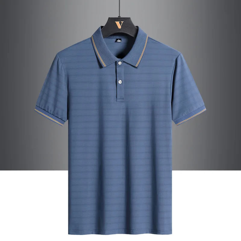 

Summer Luxury T-shirt 2022 Ice Silk Poloshirt Men Short Sleeve Embroidered Business Polo Shirt Men Fashion Casual Men Clothing