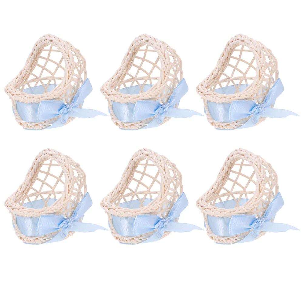 

Basket Flower Mini Baskets Wicker Wovenminiaturemodel Rattancradle Small Girl Tiny House Baby Weddingstroller Favor Party Candy