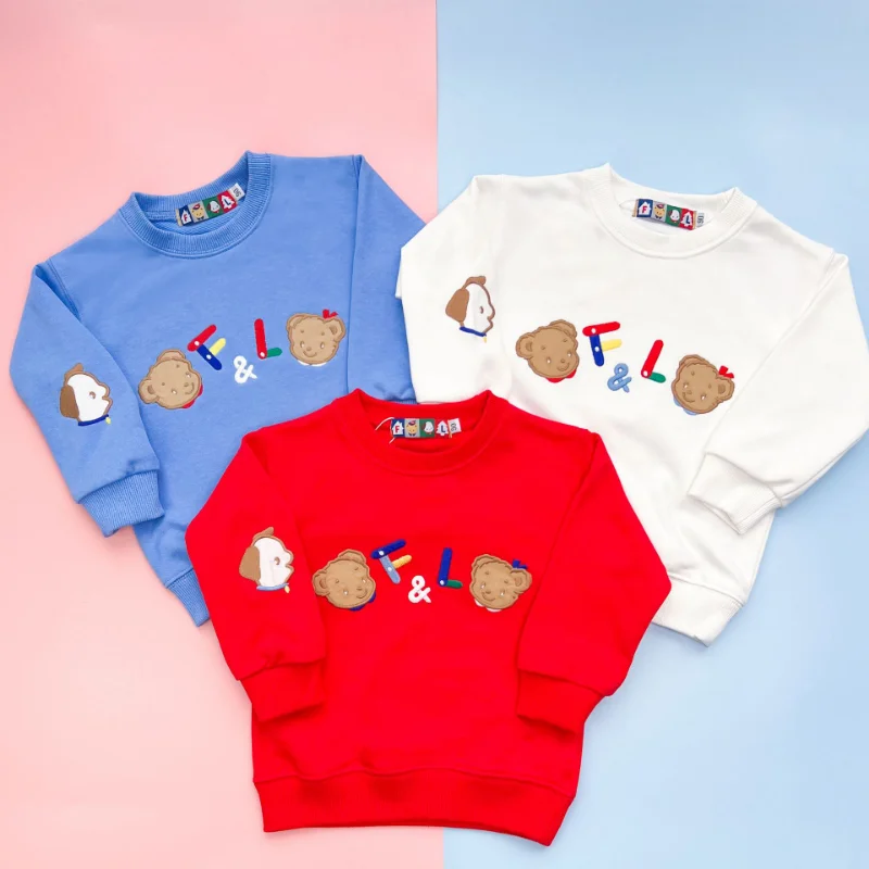 

Children's Hoodies 2022 Autumn and Winter Heavy Industry Embroidered hoodie Boys and Girls Cartoon Pullovers Sweatshirts 3-8Y