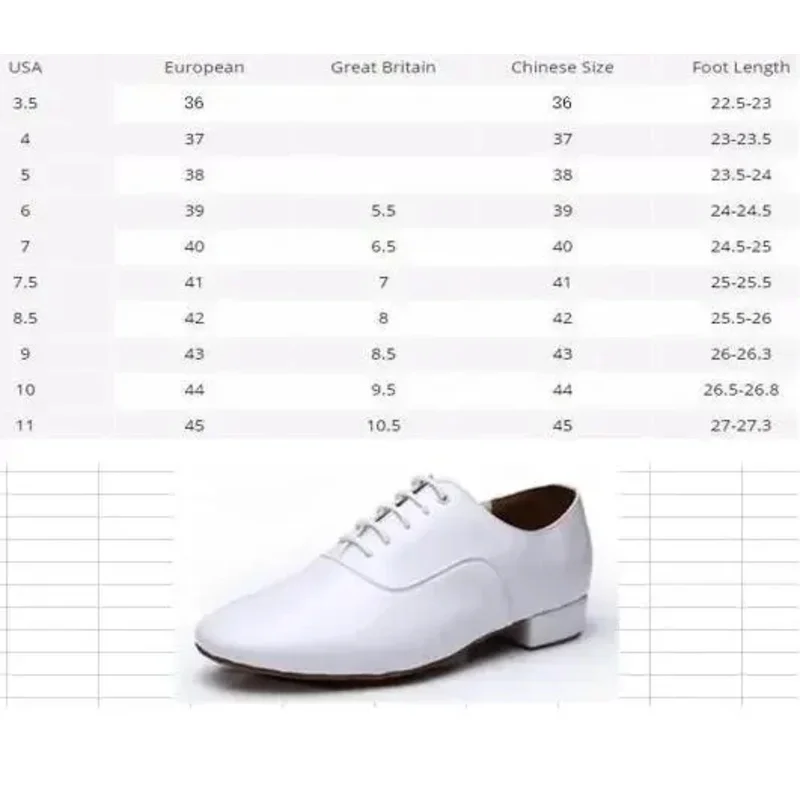 Профессиональная мужская обувь для латинских танцев черно-белая на низком
