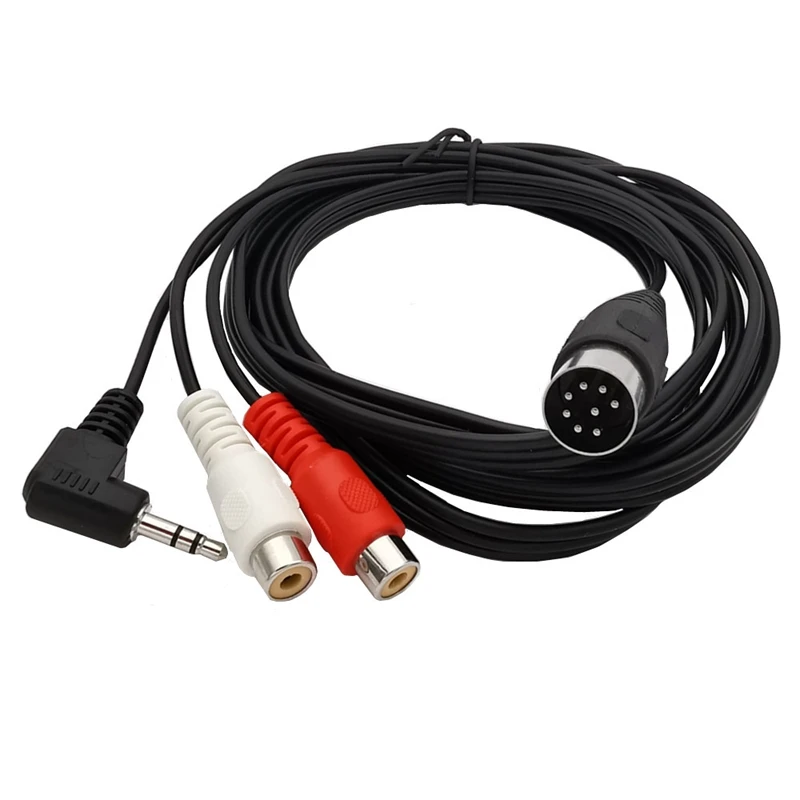 Фото НОВЫЙ DIN 8-контактный штекер DIN 8P к DC3,5 мм + 2RCA штекерный женский кабель Lotus для аудиооборудования, плеер, усилитель, приемник, оборудование №4