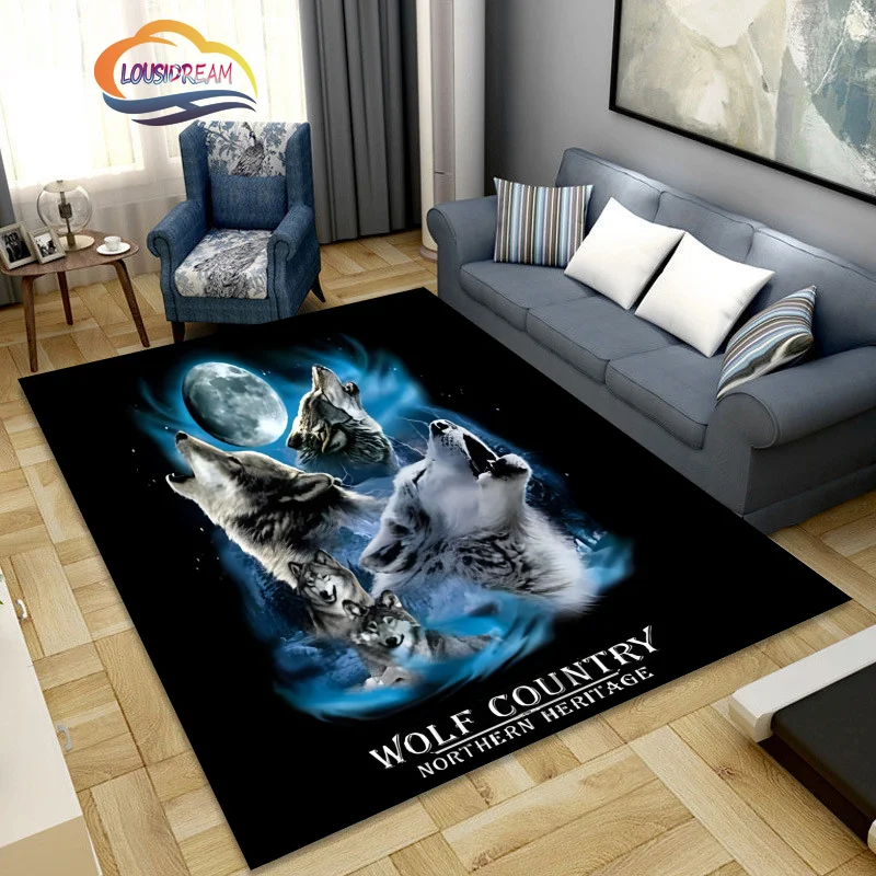 

Animal black wolf Series wool blanket cashmere blanket fashion Wolfpack or white wolf MOON WOLF series Portable Flannel blanket