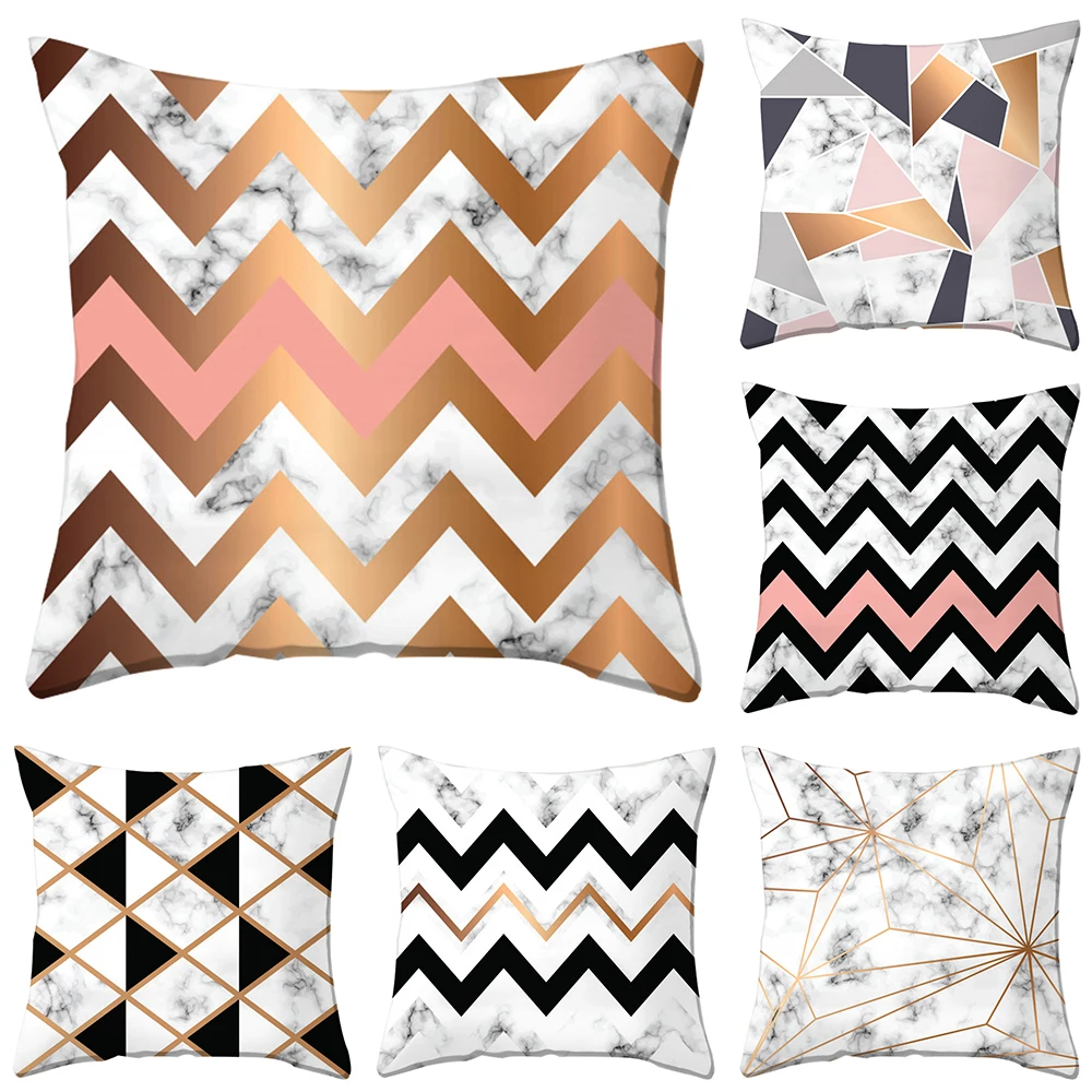 

Geometric Pillowcase Marble Cushion Cover Microfiber Cushion Sofa Cushion Pillowcase Home Decor Pillowcase