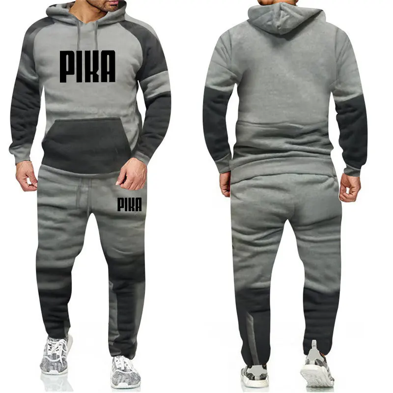 2023 hot sale autumn and winter new men's sweatshirt suit high quality men and women colour printing hooded sweatshirt 2 sets of