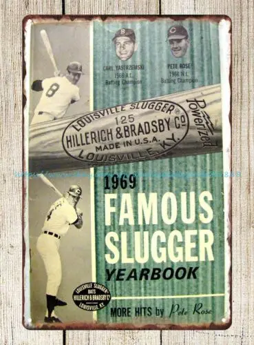 Знаменитый бейсбольный мяч 1969 пит-роза и Карл Ястромский жестяная вывеска