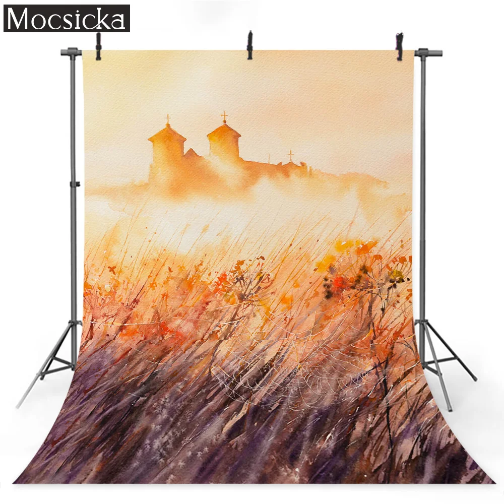 

MOCSICKA Autumn Theme Photography Backdrop Golden Harvest Season Warehouse Decorative Props Photobooth Backgrounds