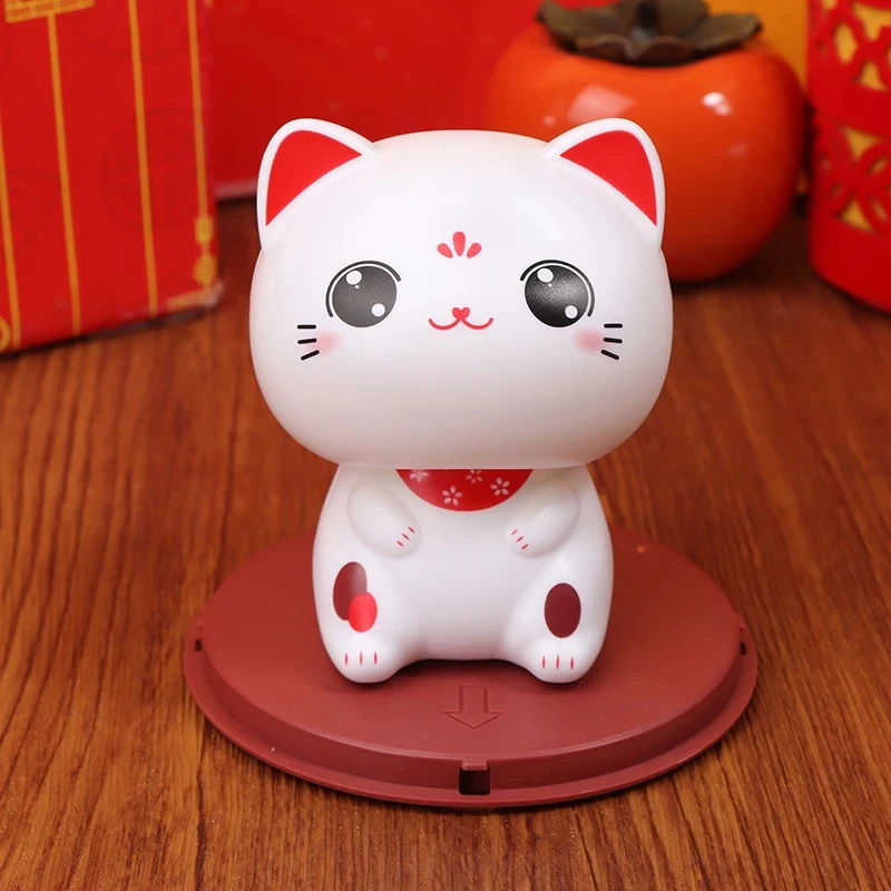 

Манеки Neko на солнечной батарее, милый салонный декор в виде кошки на удачу для дома и офиса, настольное украшение для автомобиля, кукла