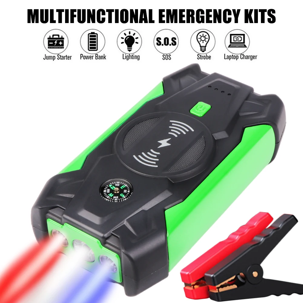 

28000mAh Power bank Car Battery Jump Starter Portable Emergency 12V Auto Battery Booster USB Output Charging LED Flashlight