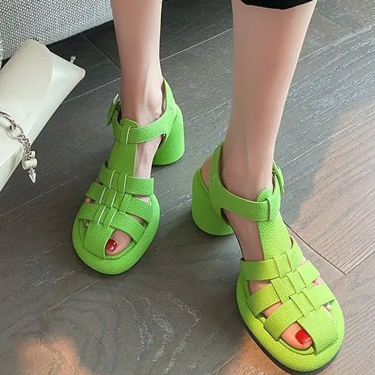 

Сандалии женские на платформе и высоком каблуке, легкие босоножки на толстой подошве, повседневная обувь, большие размеры, лето 2022