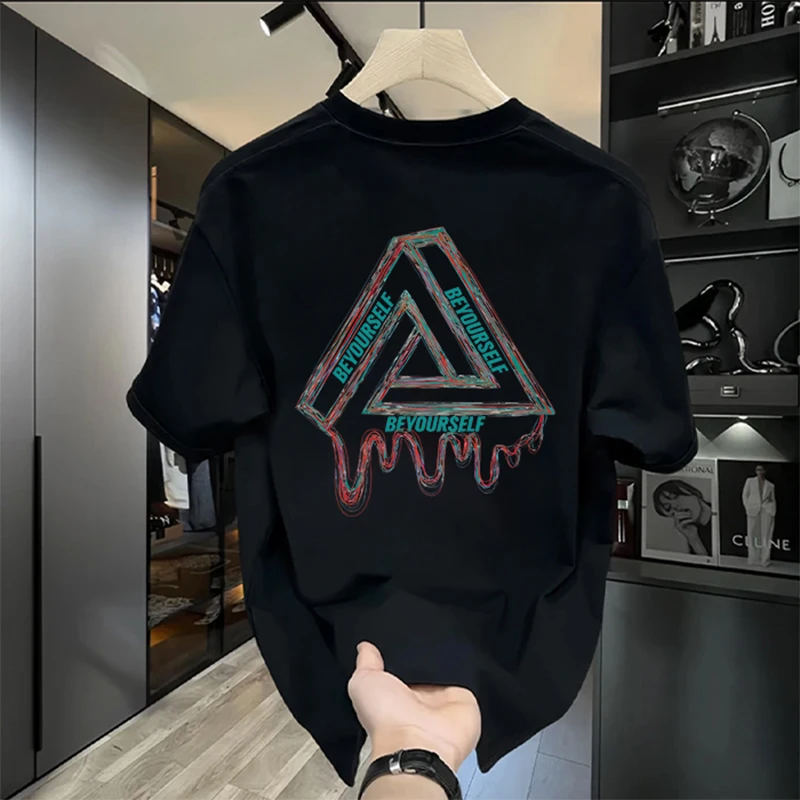 

Designer's Triangle Print Men's Cotton T-shirt Sportswear Shirt Street Fashion Unisex Women's Casual Fashion Fashion Clothing