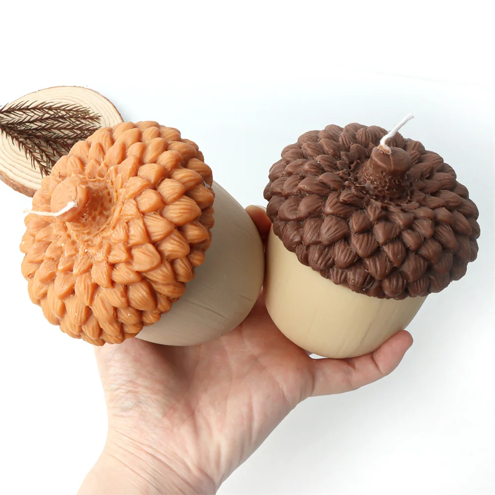 

Big Acorn Candle Mold Silicone Pine Cone Aromatherapy Soap Mould DIY Hazelnut Nut Plaster Resin Home Crafts