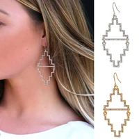 geometric alloy earrings earrings womens simple personality diamond inlaid street shooting versatile earrings